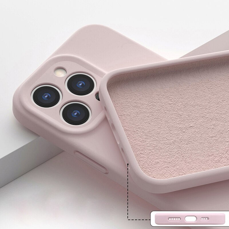 Luxury Real Liquid Silicone Solid Color Case for iPhone
