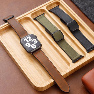 Magnetic Buckle Leather Strap